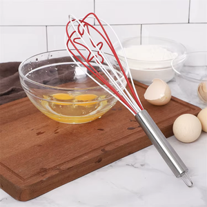 Fouet à œufs manuel en silicone avec manche en acier inoxydable, idéal pour la pâtisserie domestique et la préparation de pâte à <span class=keywords><strong>pain</strong></span> <span class=keywords><strong>d</strong></span>'épices - Product Image 2