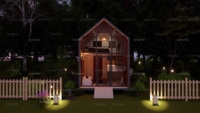Villa préfabriquée de luxe en structure acier, cabane triangulaire en A, maison mobile modulaire miniature