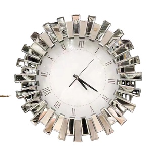 Horloge murale décorative créative en métal argenté <span class=keywords><strong>de</strong></span> 22 pouces, ronde ou carrée, pour la maison ou le <span class=keywords><strong>bureau</strong></span>, par Home Source - Product Image 2