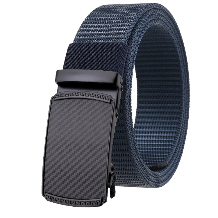 Luxury Designer Braided Mens Fabric Nylon Automatic Buckles Golf Belt For Men Business Belt