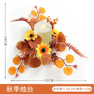 Guirnalda de Girasoles Artificiales, Hojas Otoñales, Decoración para Colgar en la Pared, Festival de la Cosecha, Decoración para el Hogar de Acción de Gracias - Product Image 3