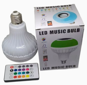RGB cerdas bohlam lampu LED 7W, pengeras suara dengan pengendali jarak jauh dapat diredupkan E27 dasar DC untuk lampu - Product Image 5