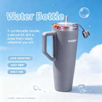 Thermos isotherme en acier inoxydable VOLWESS, isolation sous vide, sans BPA, avec poignée, portable pour café chaud