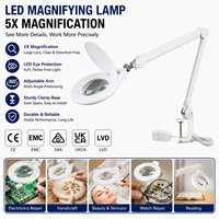 Lampe Loupe LED avec Pince de Fixation et Cache-Lentille, Bras Réglable 3,5X, Loupe Esthétique pour Réparation Esthétique et Lecture