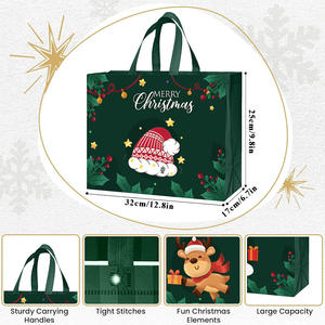 Bolso de mano con asa de cinta no tejida para Navidad, bolsa de regalo ecológica y bolsa de compras con logotipo personalizado al por mayor - Product Image 5