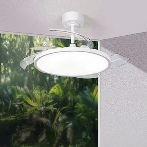 Natlight LED <b>Ceiling</b> <b>Fan</b> Light 5 Blades AC Motor <b>Remote</b> <b>Control</b> 5000K Daylight Downrod Mount Modern Design Outdoor Use Plastic - Product Image 1