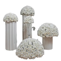 Groothandel halfronde kunstmatige rozenbloembol bruiloft gangpad pilaar centerpiece bloemdecoratie voor feest banket WG260824