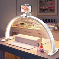 Lampe LED de Bureau Demi-Lune pour Ongles, Fourniture en Gros pour Salons de Manucure, Éclairage Pliable et Réglable