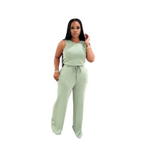 TW728 Nouvelle Collection Été – Style Polyvalent Européen-Américain – Débardeur Amincissant Décontracté pour Femme – Sans Manches, à Lacets, Couleur Unie, en Polyester
