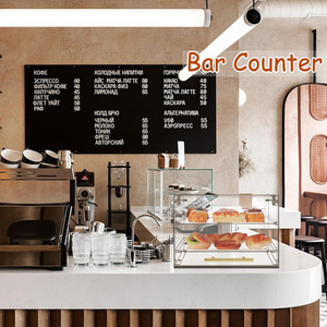Vitrina de repostería de acrílico de encimera comercial de 2 capas personalizada vitrina de panadería ecológica de estilo moderno transparente - Product Image 5