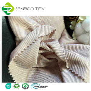 Super morbido eco-friendly 95 Bamboo & 5 Spandex 2x2 costine Jersey tessuto 200 ~ 220gsm per biancheria da letto neonato e si adatta a ragazzi e ragazze - Product Image 4