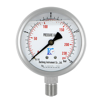Manufacturer DACHENG Fully Stainless Steel Glycerin FilledIndustrial Pressure Gauge 100mm Dial