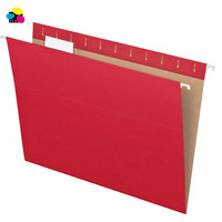 2025 arrivée impression de papier Kraft rouge foncé dossiers suspendus avec emballage de 25 pièces par boîte