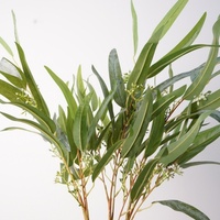 Plante d'eucalyptus artificielle à toucher réel, très demandée, en latex, pour arrangements floraux de mariage