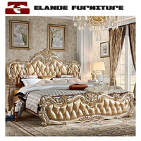 Lit double de style européen de 2 mètres, lit français en cuir de luxe, pour chambre à coucher principale, 2.2 lit de mariage haut de gamme