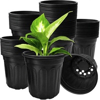 OJYUDD 60 Pack 1 Galon Pot Plastik Lembut Tebal Ringan dengan Desain Lubang untuk Menyemai Bibit Bunga