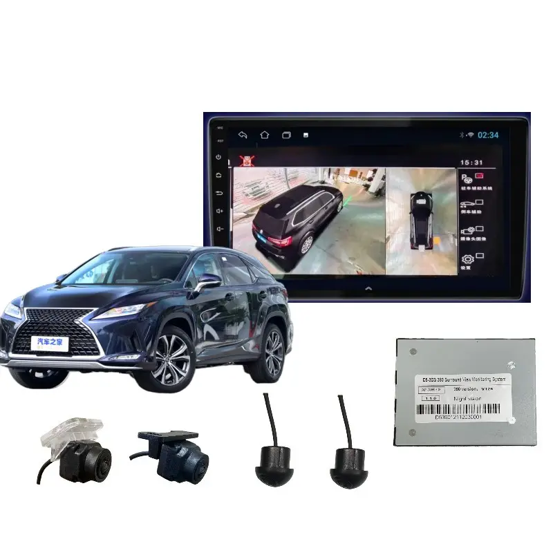 Luxury Configuration 3D 360 Degree Round Rear View Surround Car Dvr Reverse 4 Camera Kit Bird View Parking Sensor System
