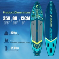 Planches à pagaie gonflables (SUP) en gros - Commande minimum d'une unité, matériau PVC et EVA, taille 350x89x15cm