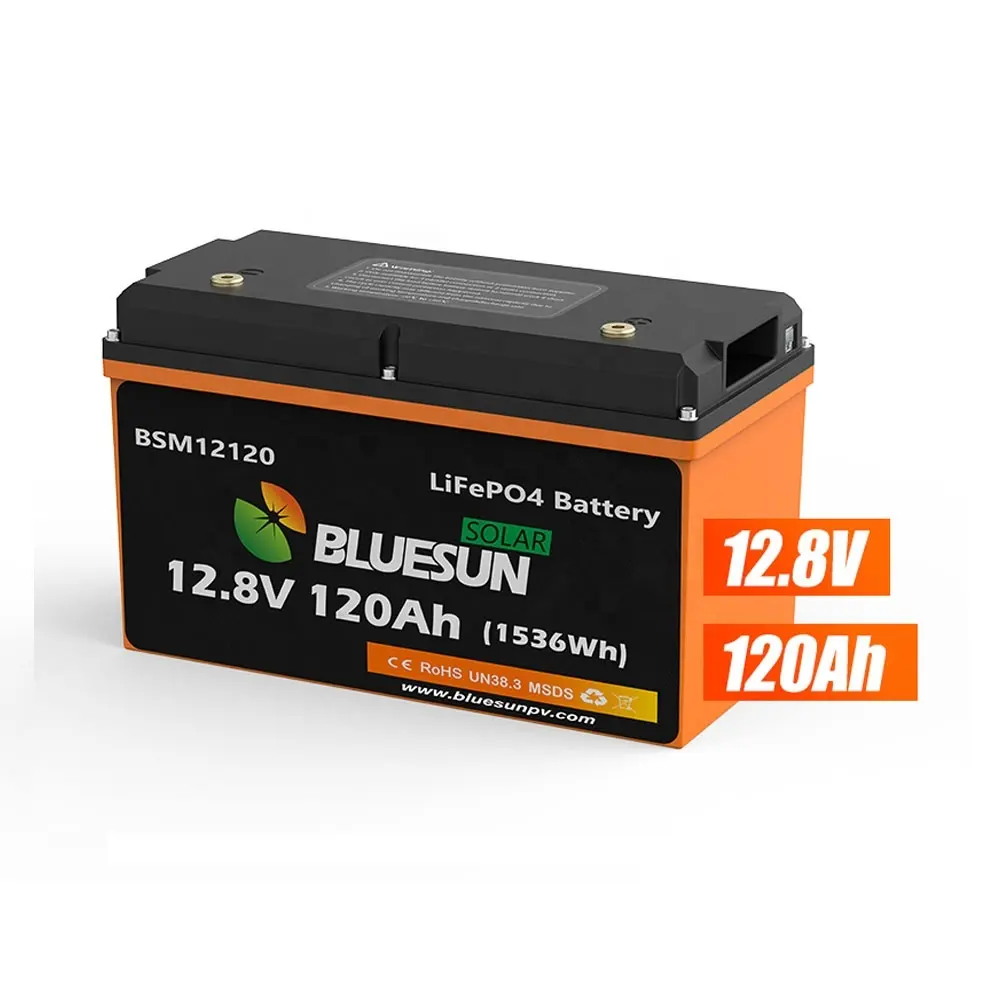 Bluesun bateria de armazenamento de energia solar, 24v 12v bateria de lítio ferro fósforo lma 36v 510 thread bateria 120ah
