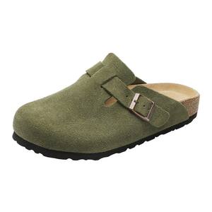 Chaussures demi-mules rétro décontractées pour hommes en cuir véritable Birkenstock, à bout rond et semelle en liège, nouveauté printemps, style polyvalent pour l'extérieur - Product Image 2