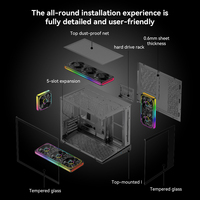 Zeromaster Gaming PC Case ATX Mid Tower Tempered Glass Computer Chassis Support 360mm Water Cooling RGB OEM ODM Factory