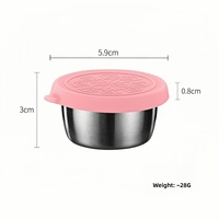 Gobelet à condiments en acier inoxydable de qualité alimentaire avec couvercle en silicone sans BPA, récipient anti-fuite pour vinaigrette, sauce, repas et aliments pour bébé
