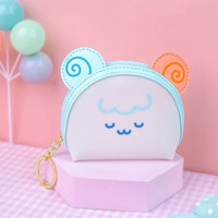 Dompet Mini Lucu Bentuk Hewan Kartun, Dompet Koin PVC Kawaii, Gantungan Kunci, Tas Koin Tahan Air, Unisex untuk Perjalanan
