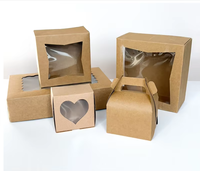 Boîte en papier jetable recyclable personnalisée pour l'alimentation, boîte cadeau en papier kraft pour gâteaux, bonbons et aliments avec fenêtre