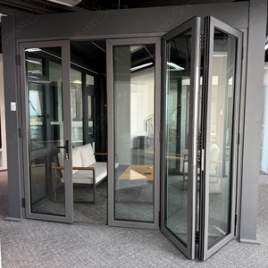 Portes pliantes robustes de style américain, en aluminium, avec double vitrage, panneaux en verre Low-E, portes accordéon pour patio, pour maison - Product Image 3