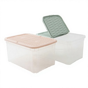 Caja de Almacenamiento Apilable Ecológica Marea, 570x390x290mm, Plástico PP con Tapa, Capacidad de 20-35L, para Organización del Dormitorio - Product Image 1