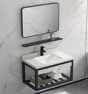 Venta al por mayor moderno mármol blanco piedra superficie sólida lavabo montado en la pared escurridor de <span class=keywords><strong>encimera</strong></span> para Baño de hotel - Product Image 6