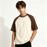 T-shirt Homme Col Rond Manches Raglan Couleur Contrastante Ample Anti-Plis Formel Polyester/Coton Quotidien Urbain