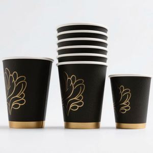 Custom Printed Elegant Gold Foil Stamping Coffee <b>Cups</b> 8oz 10oz 12oz 20oz Double Wall Disposable Takeaway Tea Paper <b>Cups</b> - Product Image 3