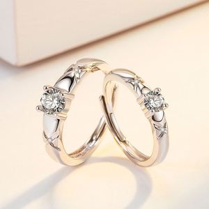 Romantic Adjustable Open Wedding Cross <b>Couple</b> <b>Ring</b> Men Women Platinum Plated Fashion <b>Rings</b> Shiny Diamond Zircon Anillos De - Product Image 4