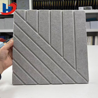 Panneau acoustique HJ carré à rainures en V, en PET, 100 % fibre de polyester, insonorisant, pour appartement moderne, taille personnalisée, décoration murale