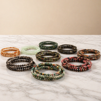 Bracelet en pierre de cristal énergétique polie de haute qualité à bas prix, matériaux mixtes, 4 mm, pour la décoration de la maison