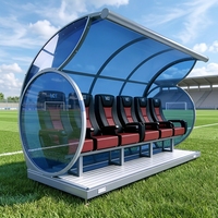 Banquillo Modular para Jugadores de Equipos Deportivos TBX-C, Refugio para Jugadores de Fútbol Resistente a la Intemperie, Estructura de Acero, Cabina para Jugadores Reservados para Estadios