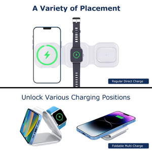 Produits phares 2025 : Station de charge sans fil magnétique pliable <span class=keywords><strong>3</strong></span>-en-1 15W pour iPhone 17/16 – Chargeur rapide - Product Image 3