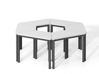 Ensemble de tables de formation modulaires trapézoïdales, bureau collaboratif multi-formes pour salle de classe, bureau, salle de conférence, salle de formation