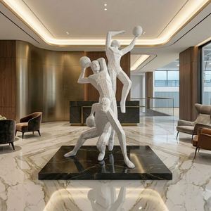 Escultura de Jugadores de Baloncesto, Tres Figuras, Estatua Moderna de Atletas Deportivos, Decoración para Jardín, Parque, Escuela, Estadio, Plaza, Centro Comercial - Product Image 5