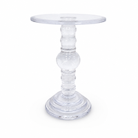 Table d'appoint BOSN Display Classic en acrylique transparent, résistante à l'eau, surface polie, plateau circulaire robuste, présentoir à boissons