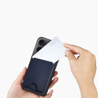 Dompet Kartu Tipis Kulit PU Modis dengan Magnet, Jendela ID, dan Penyangga Ponsel untuk Kartu Kredit - Penggunaan Kantor