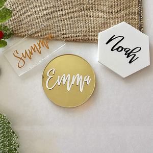 Porte-cartes en acrylique pour mariage, Base transparente autoportante, plaque découpé au Laser, impression de noms d'invités, pièces - Product Image 4