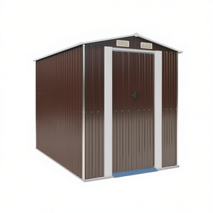 Abri de jardin en acier galvanisé brun foncé 75,6x107,9x87,8 pouces, rangement étanche avec structure en aluminium - Product Image 1
