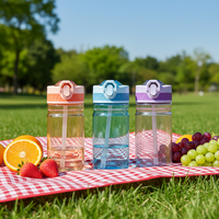 Gobelet en plastique 17oz, nouveau, écologique, avec couvercle pop-up et paille, portable, pour sport et extérieur, design minimaliste, verrouillage inclus, vente en gros