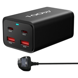 เครื่องชาร์จตั้งโต๊ะ 100W GAN 2A2C PD ชาร์จเร็วอะแดปเตอร์ USB C หลายพอร์ตสีดำ - Product Image 4