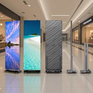 Écran LED pliable d'intérieur avec WiFi, design à roulettes à 180 degrés, 640 x 1920, pour la publicité de menus d'hôtels et de restaurants - Product Image 1