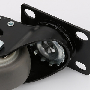 2 Inch Fixed Caster With Tpr Flat Bottom Side Brake Black Industrial <b>Wheel</b> For Furniture And Equipment <b>Replacement</b> - Product Image 2