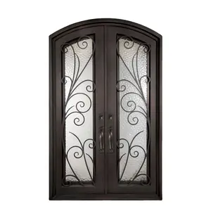 Modern design el paso city exterior frame wrought iron door with black colour