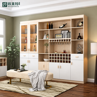 ARET Meuble Bar à Vin Encastrable Moderne de Luxe Blanc et Or avec Vitrine en Verre et Éclairage LED, Meuble Personnalisé pour Salon et Espace de Vie